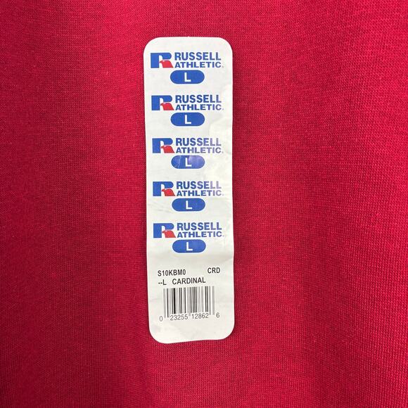 NWT VTG Russell Athletic Cardinal Red Crewneck Sweatshirt Men’s L Heavy Fleece - Picture 2 of 6